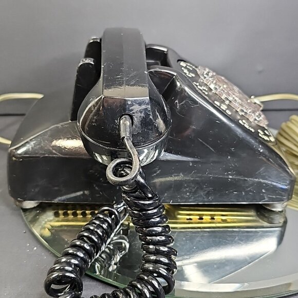 Vintage Black Automatic Electric Rotary Dial Phone Canada 1965 - Picture 6 of 16